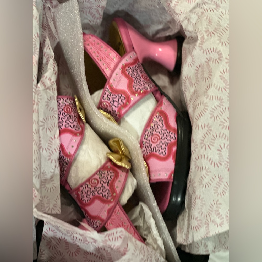 Mini bow sandals Pink Flower/dash